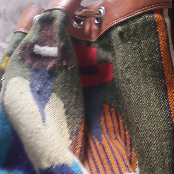 Brown Backpack with Rounded Flap Design and Textured Fabric - Picture 5 of 5